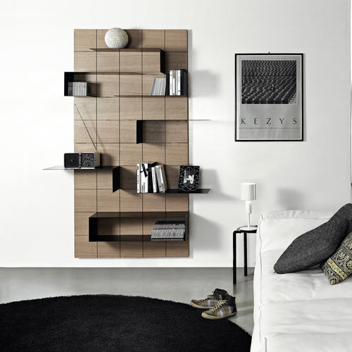 Wall-mounted shelf - ABACO - Officinanove - contemporary / wooden / painted metal