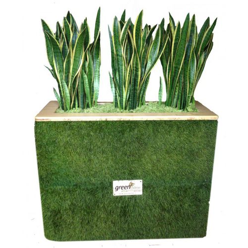 Wooden planter - GVS-460-16 - green Habitat - rectangular / custom / wheeled