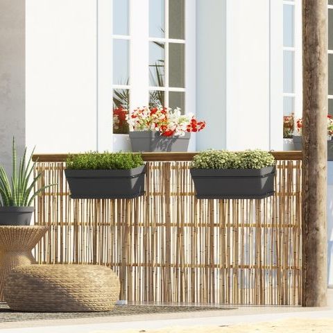Plastic planter - CAPRI - Artevasi, S.A - rectangular / hanging / with support