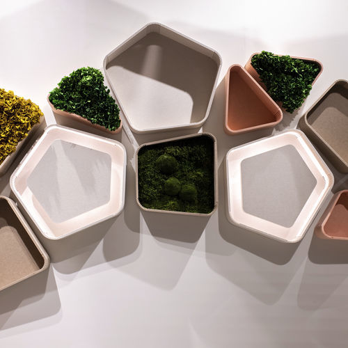 Wall-mounted sound-absorbing panel - ILLA - Greenarea - preserved moss / PET / geometric