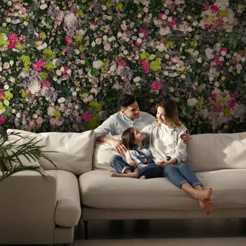 Preserved green wall - FLORA - LinfaDecor - modular-panel / flower / indoor