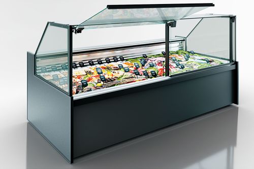 Counter refrigerated display case - MISSOURI MC 120 FISH - Hitline - for shop / with light / for frozen food