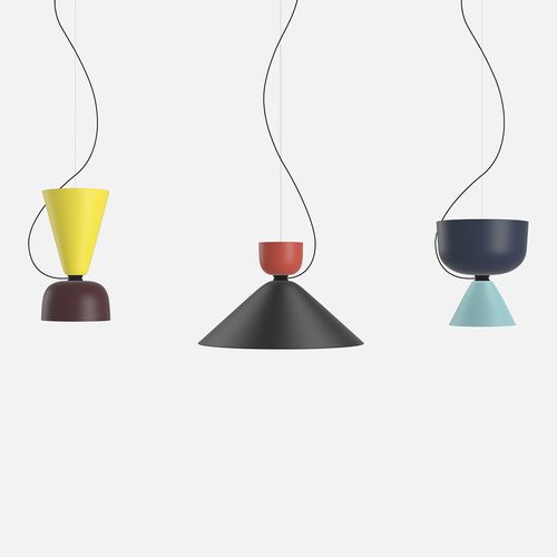 Pendant lamp - ALPHABETA TRIO - hem - brushed metal / contemporary / corded