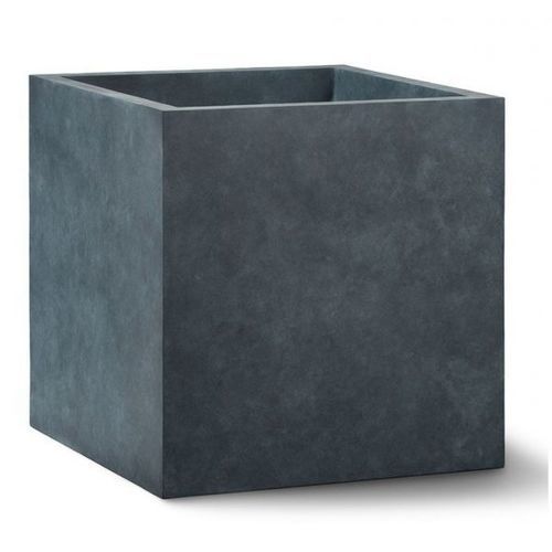 Cement planter - P16-SQ1818 - PLANTERS UNLIMITED - stone / fiberglass / glass fiber reinforced concrete