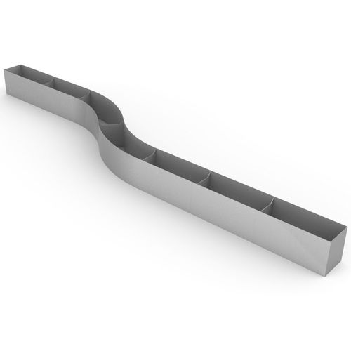 Stainless steel planter - PLANTERWORX - aluminum / COR-TEN® steel / curved
