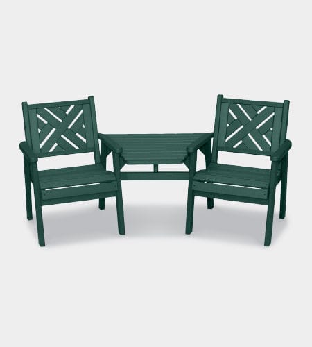 Traditional armchair - CHIPPENDALE: NA  - URBANDESIGN - recycled plastic / built-in table / black