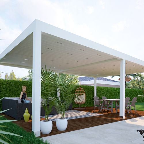 Self-supporting pergola - SKYROOF - SARL ELEGANCE STORES - aluminum / bioclimatic / retractable