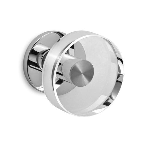 Contemporary door knob - GHOST R6 - Ento - brass / glass / satin