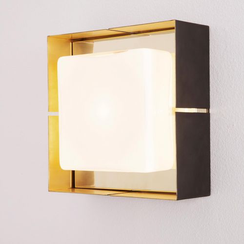 Contemporary wall light - LUNE - ATELIER DE TROUPE - indoor / brass / glass