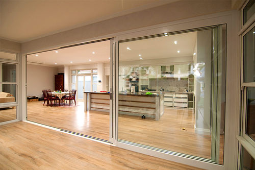 Sliding patio door - PERGOROOF INC - aluminum / double-glazed