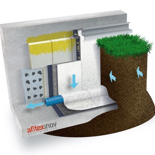 Thermal insulation - SOMDRAIN RT5 - Afitexinov - expanded polyurethane (PUR) / rigid panel / exterior
