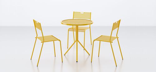 Modern table - EAST - Tournesol SITEWORKS - steel / powder-coated steel / plastic