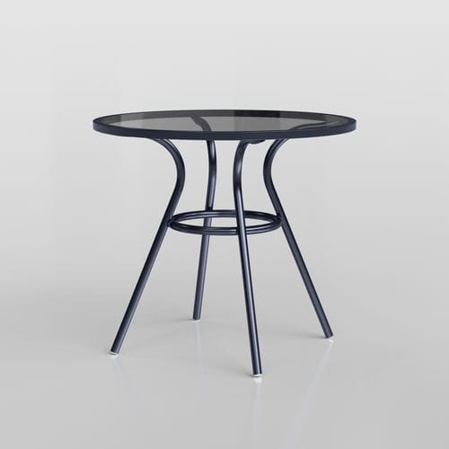 Contemporary dining table - Marina - Tidelli - glass / lacquered aluminum / lacquered aluminum base