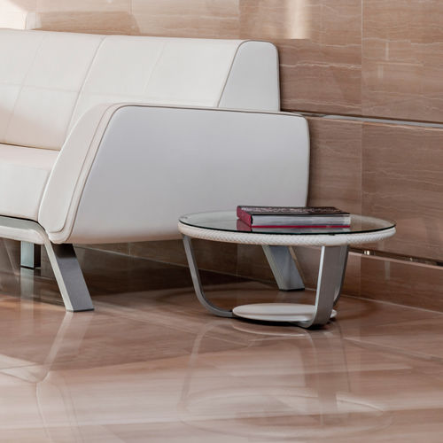 Contemporary side table - LOUNGETISCHE - BOXMARK Leather d.o.o. - glass / aluminum / leather