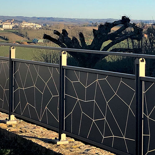 Aluminum railing - BOSPHORE - KSM PRODUCTION - with panels / outdoor / for stair