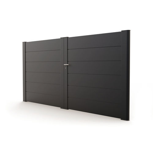 Swing gate - BORÉAL - KSM PRODUCTION - sliding / thermo-lacquered aluminum / louvered