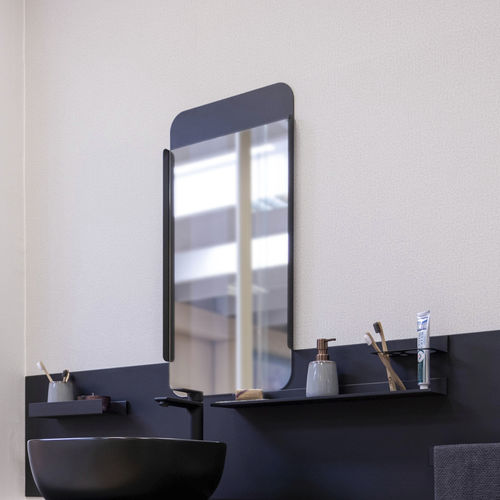 Wall-mounted bathroom mirror - basic - 3S design - contemporary / rectangular / powder-coated steel