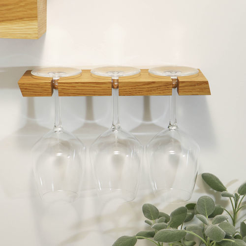 Glass wall bracket - W • oblique - 3S design - wooden