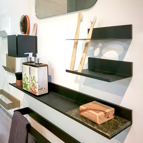 Wall shelf - basic - 3S design - contemporary / powder-coated steel / bathroom