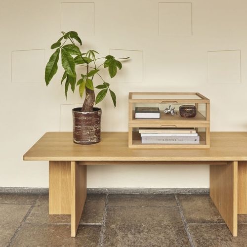 Contemporary display case - View - Hübsch A/S - countertop / glass / oak
