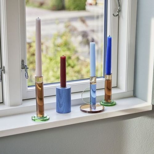 Glass candle holder - Comet  - Hübsch A/S - crystal