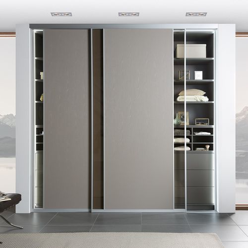 Contemporary wardrobe - SEDIMENTI  - Noteborn BV - wooden / glass / sliding door