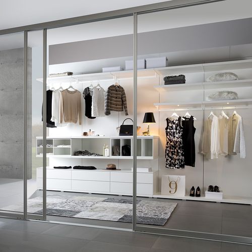 Contemporary walk-in wardrobe - FLEX - Noteborn BV - lacquered wood / aluminum