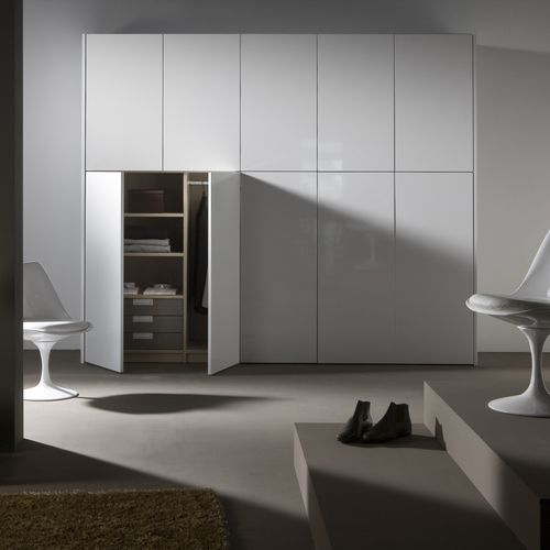 Contemporary Wardrobe Noteborn Bv Glossy Lacquered Wood With Swing Doors 1031