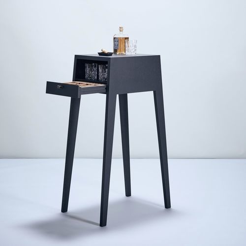 Contemporary high occasional table - Orwy 1070 - Siegelwerk Manufaktur - wooden / wooden base / square