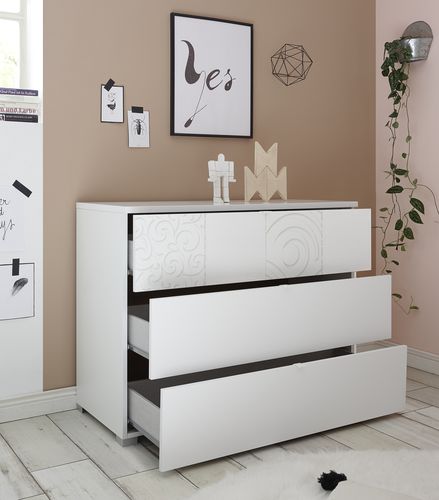 Contemporary chest of drawers - XAOS - LC spa - oak / not specified / white