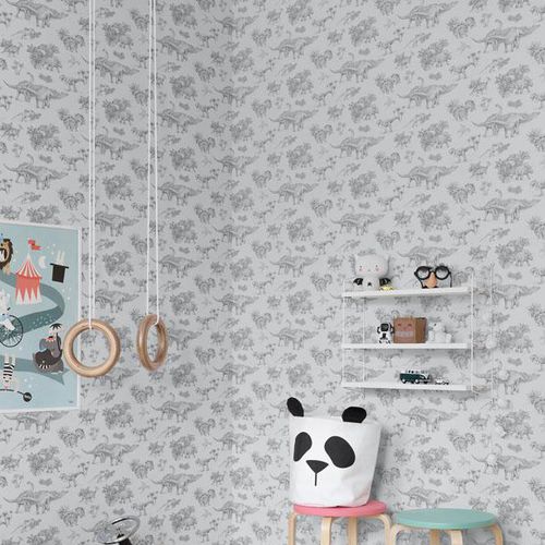 Vintage wallpaper - P280116-4 - Mr Perswall - nonwoven fabric / animal motif / monochrome
