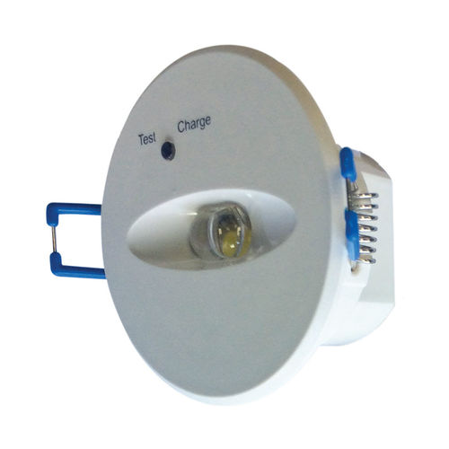 Recessed emergency light - VANGUARD II  - RICOMAN - round / LED / polycarbonate