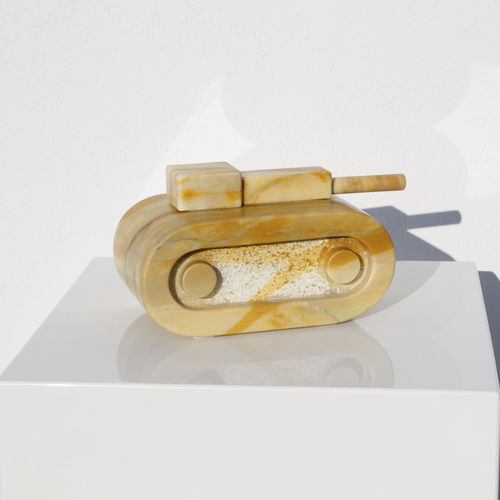 Marble sculpture - GAME. NO WAR - San Polo Art Gallery | Contemporary Art & Design i - outdoor / for art galleries / white