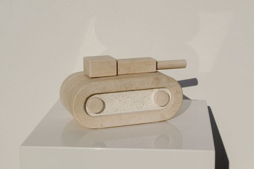 Marble sculpture - GAME. NO WAR: TRAVERTINE - San Polo Art Gallery | Contemporary Art & Design i - outdoor / commercial