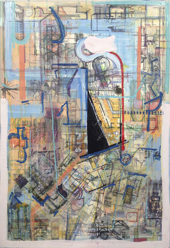 Acrylic decorative painting - Untitled 2 STRATICOLLAGE - San Polo Art Gallery | Contemporary Art & Design i - combi / abstract / for art galleries