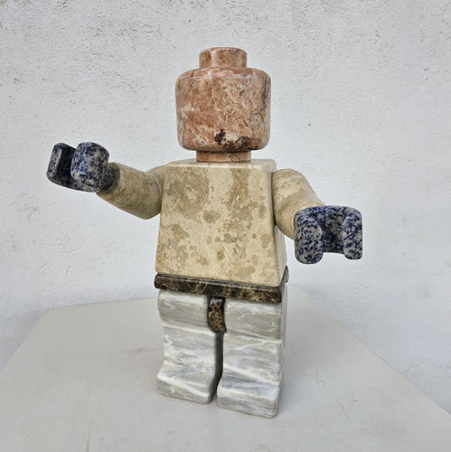 Marble sculpture - ARNALDO  - San Polo Art Gallery | Contemporary Art & Design i - free-standing / for art galleries / blue