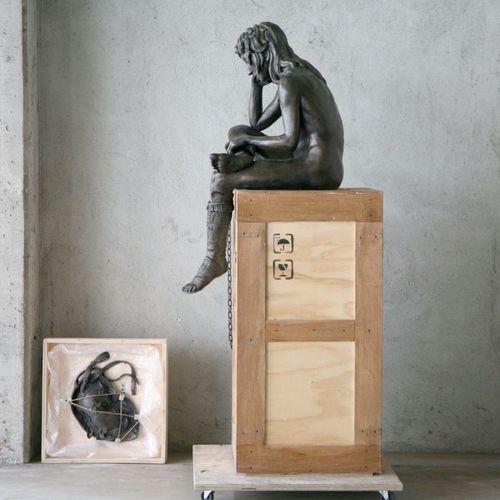 Wooden sculpture - Box n° 4 - David di Donatello, 2017 - San Polo Art Gallery | Contemporary Art & Design i - metal / jesmonite / handmade