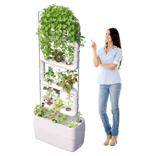 Green wall system kit with integrated watering - 4 WHITE PLANTSTEPS EU - Supragarden