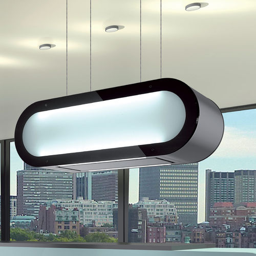 Island range hood - THALIA - Klugmann Hausgeraete GmbH - with built-in lighting / original design / black