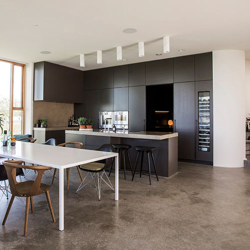 Contemporary kitchen - FORM 2  - MULTIFORM - wood veneer / metal / Fenix NTM®