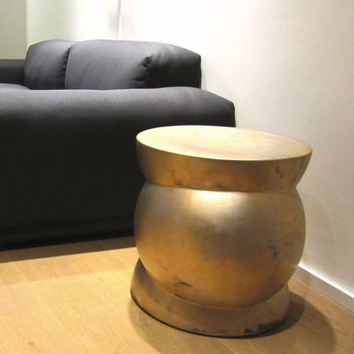 Contemporary stool - VENUS - Monolite Ipergres - ceramic / central base / handmade