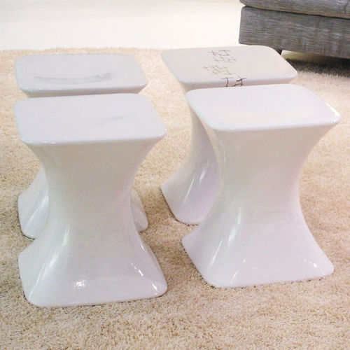 Contemporary stool - CLESSIDRA - Monolite Ipergres - ceramic / central base / commercial