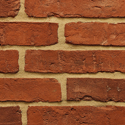 Wall brick - 2″ TUDOR MULTI - Imperial Handmade brick - for floor / solid / red