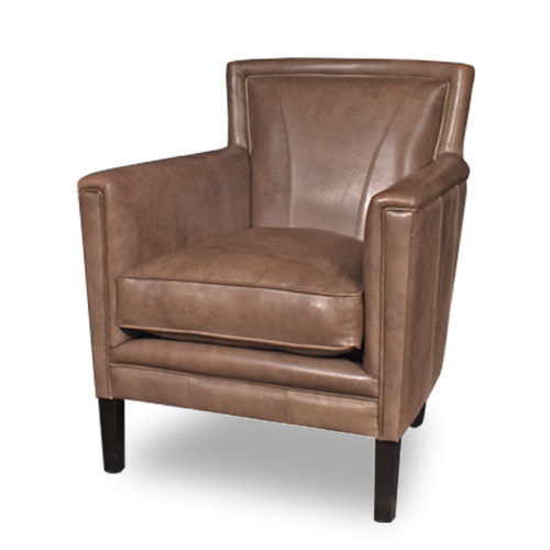 Art Deco armchair - GUILDFORD - Bendic International - leather / with removable cushion / gray
