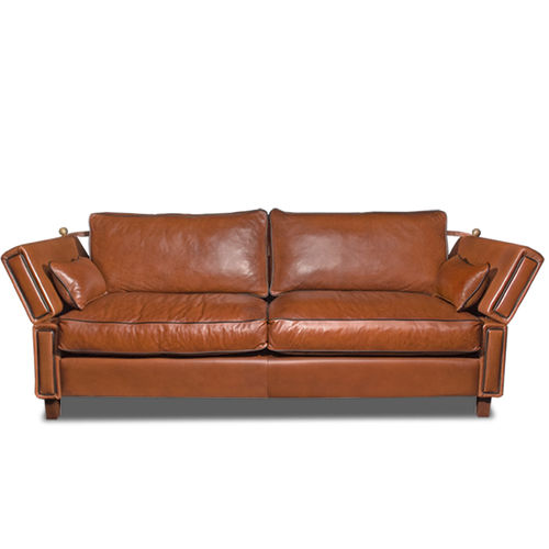 Traditional sofa - HADDERSFIELD  - Bendic International - for yacht / leather / with removable cushion