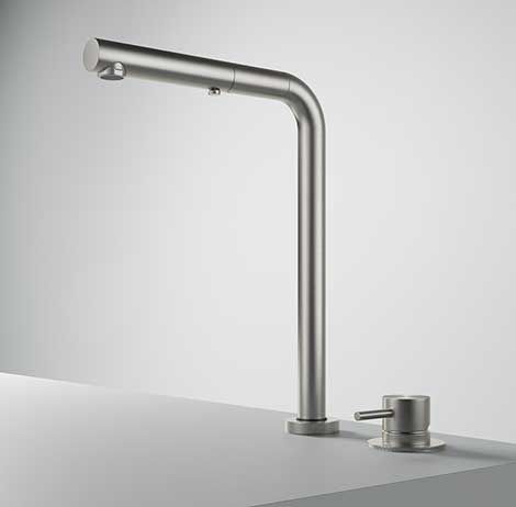 Countertop mixer tap - FKM31 - hotbath - stainless steel / kitchen / 2-hole