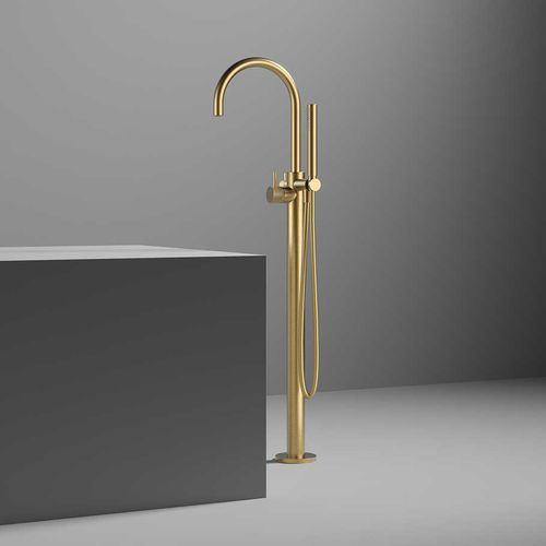 Bathtub mixer tap - CX187 - hotbath - floor-mounted / mechanical / brass