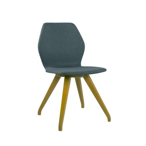 Contemporary chair - ANJA SE01  - New Life Contract - indoor / fabric / wooden base