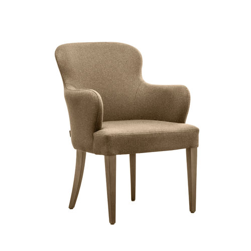 Contemporary chair - EVELYNE PO02 - New Life Contract - indoor / fabric / wooden base