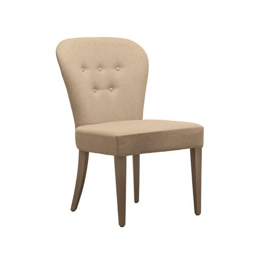 Contemporary chair - EVELYNE BUTTON SE04 - New Life Contract - indoor / fabric / wooden base
